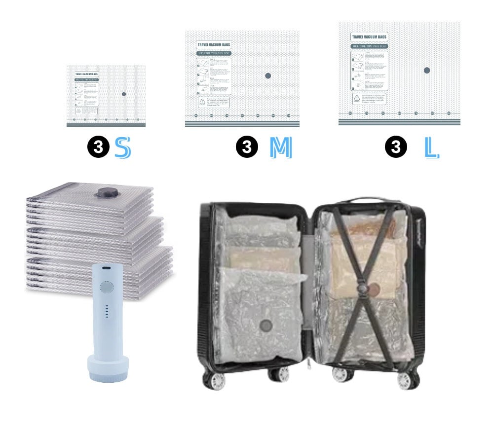 ✨LAST DAY ALERT 49% OFF🔥 X7 Cordless Travel Vacuum Bag Set